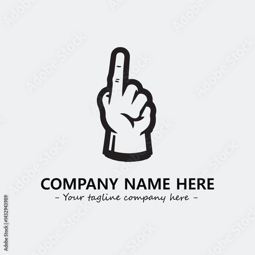 Finger illustration black and white for logo company vector image
