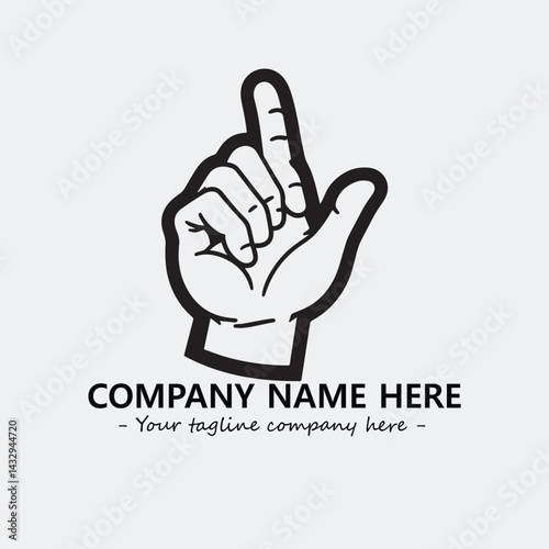 Finger illustration black and white for logo company vector image
