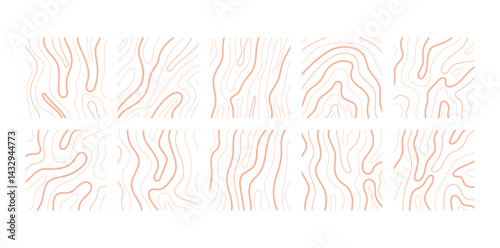 Topographic Line Pattern Set
