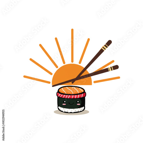 Sushi with chopsticks and sunlight