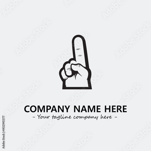 Finger illustration black and white for logo company vector image
