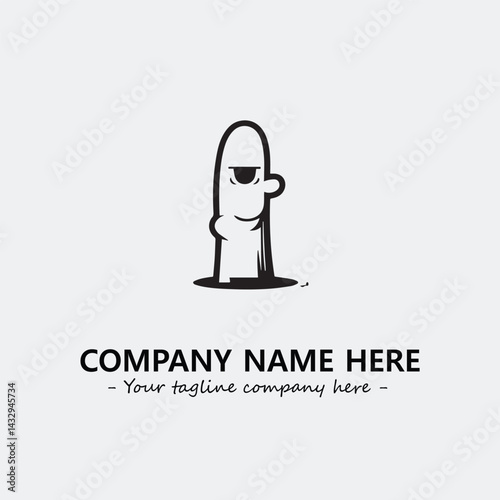 Finger illustration black and white for logo company vector image
