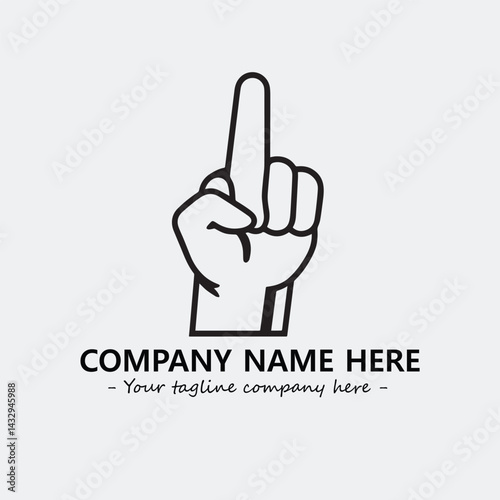 Finger illustration black and white for logo company vector image
