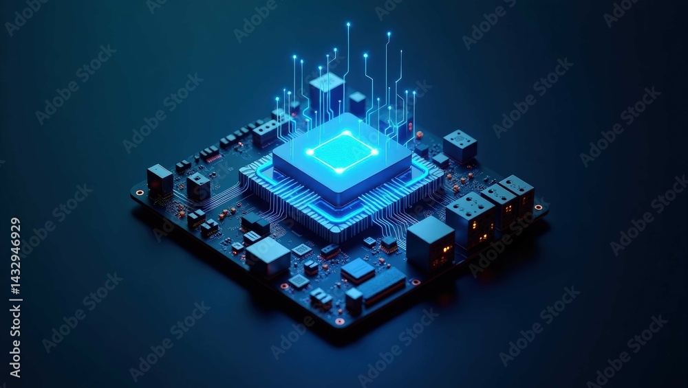 Obraz premium Abstract blue cube graphic background