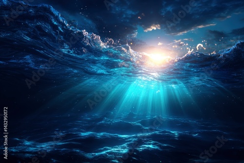 Ocean Water with Light Rays