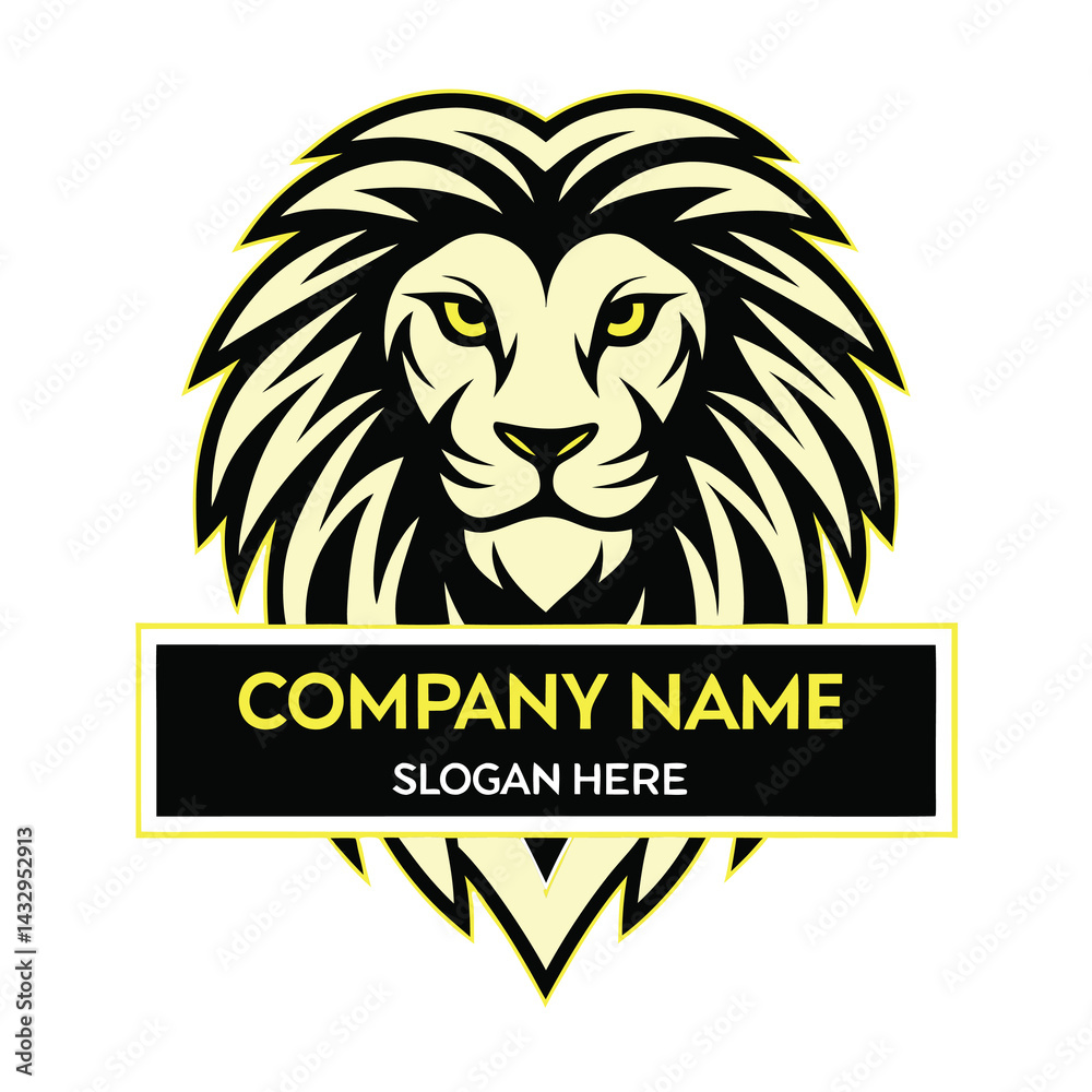 Obraz premium Powerful Lion Head Logo