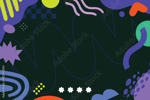 Retro Memphis Style Doodle Background