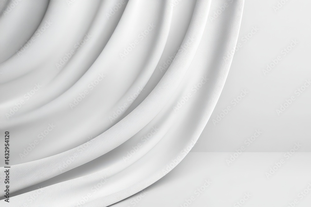 Obraz premium Elegant folds of white fabric drape gracefully.