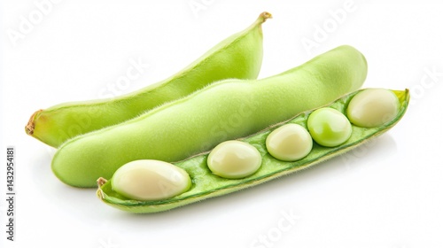 Wallpaper Mural Fresh Fava Bean Isolated on White Background for Culinary Concepts and Healthy Eating Promotions Torontodigital.ca