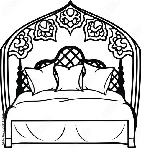 bed with pillows