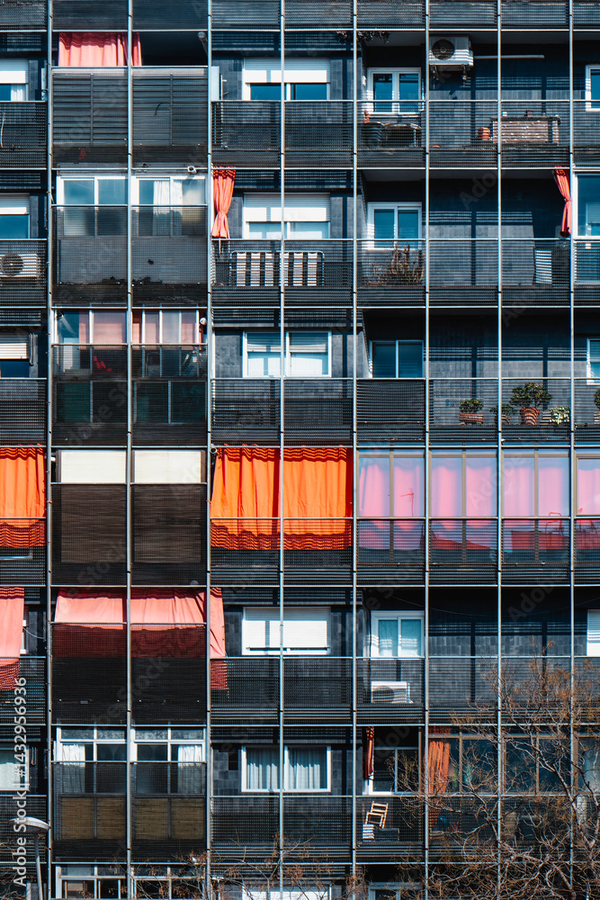 detail of a modern apartment building