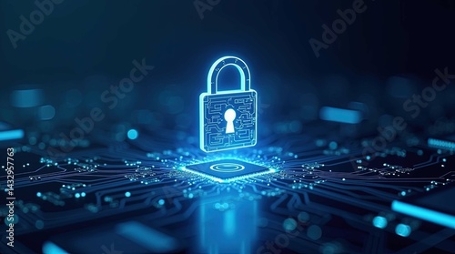 Abstract digital lock graphic technology security concept