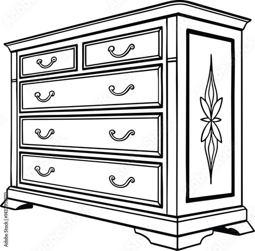 chest of drawers vector illustration