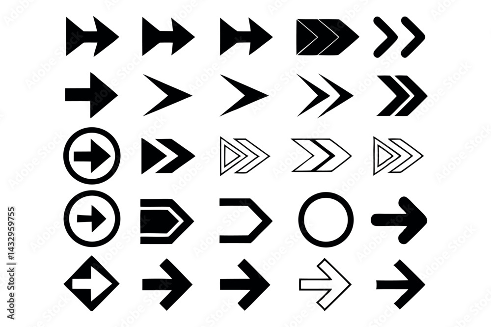 Arrows - Line Icons Arrow vector icon set in thin line style Arrows - Line Icons Arrow vector icon set in thin line style
