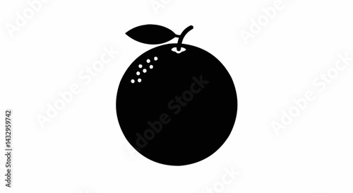 Grapefruit Black Vector Silhouette 2D Icon White Background
