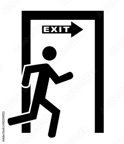 Icon Emergency exit sign vector 