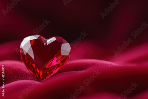 Red heart on velvet