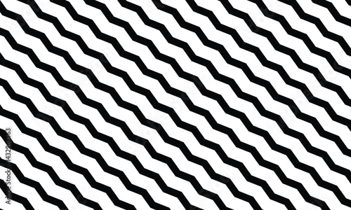 Black and white diagonal contrasting stripes with a zigzag on all sheet .Vector Illustration .EPS 10 . 