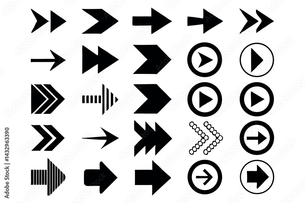 Arrows - Line Icons Arrow vector icon set in thin line style Arrows - Line Icons Arrow vector icon set in thin line style