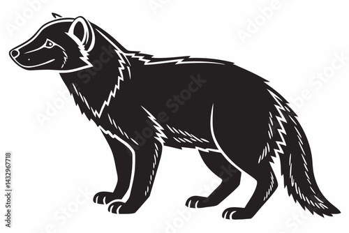 bush dog sihouette black vector