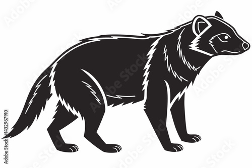 bush dog sihouette black vector