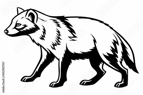 bush dog sihouette black vector