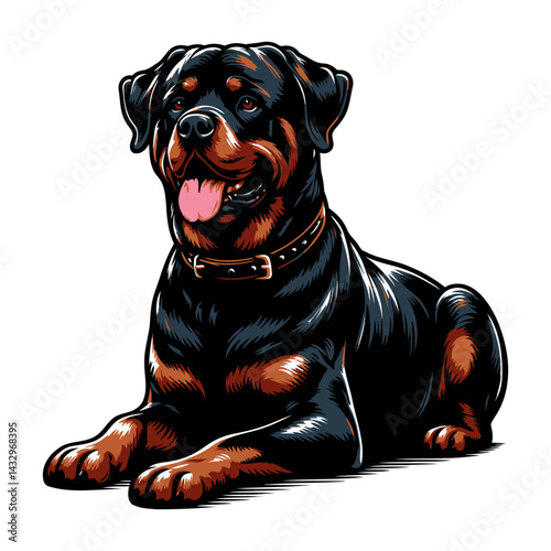 rottweiler vector and illustration isolated on white background.