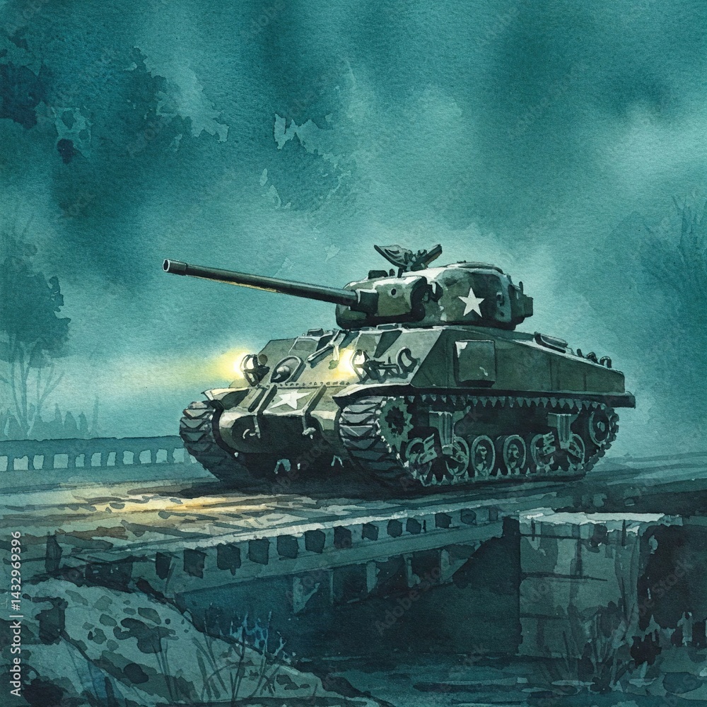 M4A3E2 Sherman Fires Across the Fog M4A3E2 Sherman Fires Across the Fog