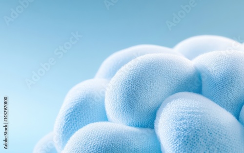 Blue knitted wool fabric background