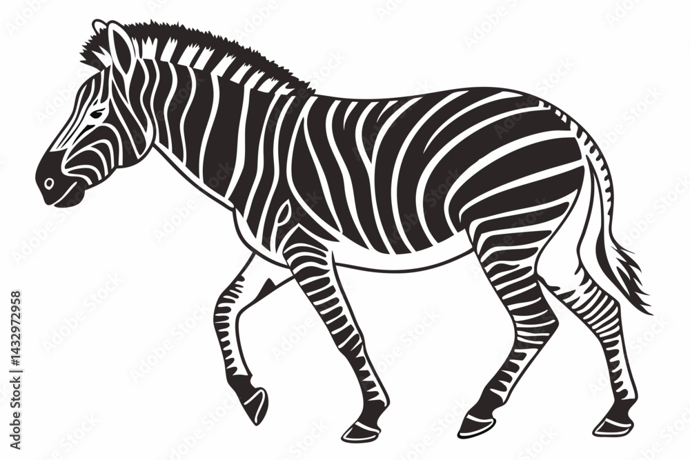 Fototapeta premium quagga sihouette black vector
