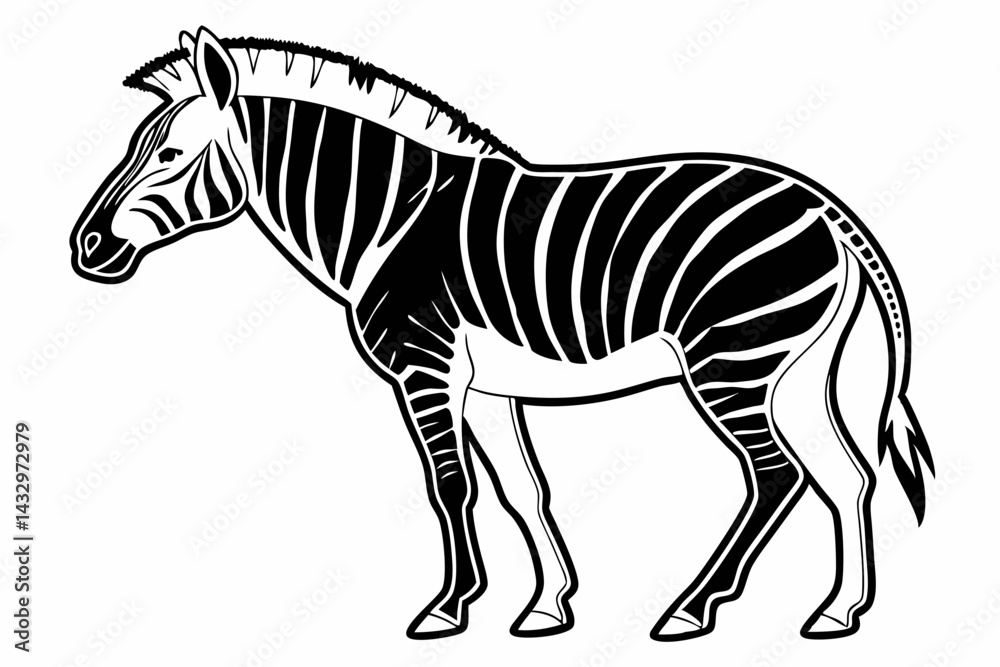 Fototapeta premium quagga sihouette black vector