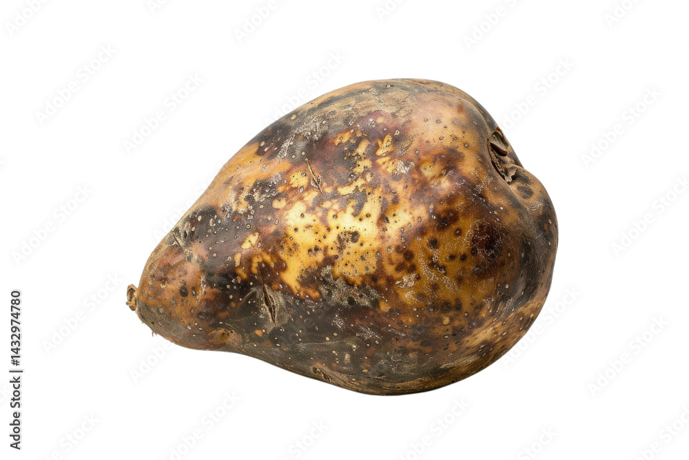 Obraz premium Single Potato on White Background
