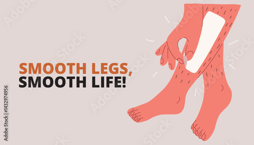 Cartoon vector illustration of a hand removing hair, symbolizing self-care, grooming, and personal beauty rituals