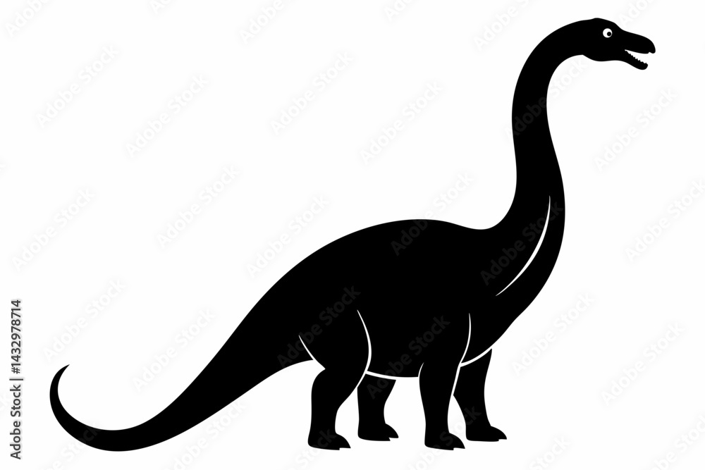 brachiosaurus sihouette black vector