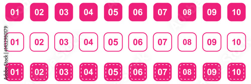 Set of numbers . Number circles set1 to 10 . Set of Round 1-10 numbers icon for education . 