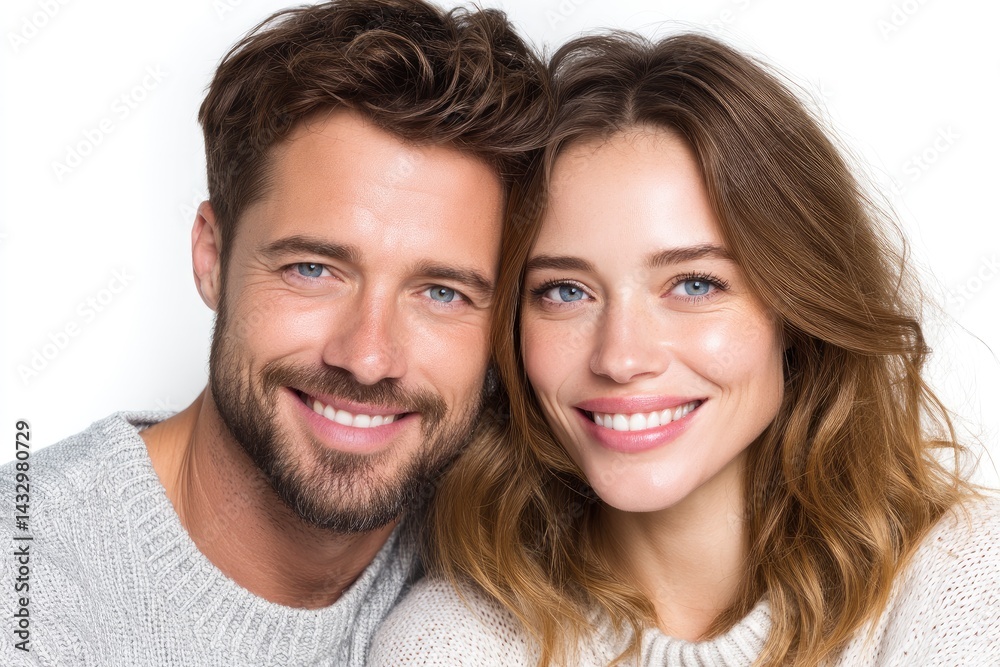 Smiling Man and Woman with White Teeth Smiling Man and Woman with White Teeth