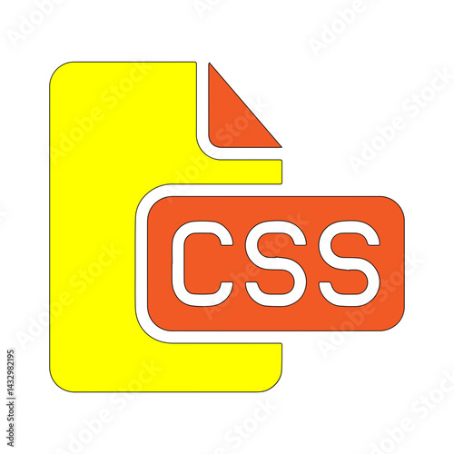 yellow css image file type Icon