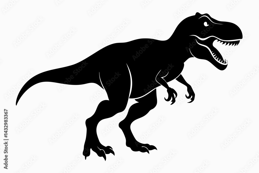 Naklejka premium tyrannosaurus rex sihouette black vector