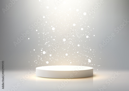 3d sleek white cylindrical ...