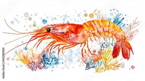Wallpaper Mural Vibrant Red Shrimp Isolated on White Background for Design Projects Torontodigital.ca