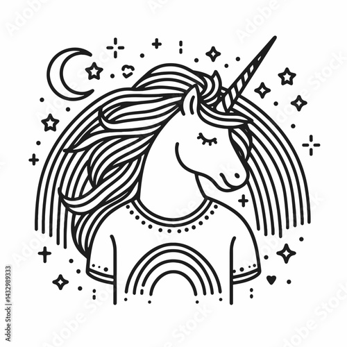 Unicorn wear pride lgbtq costume. Funny Animal Vector Clip art. Mythical equine attire celebratory rainbow parade outfit equality dressup.