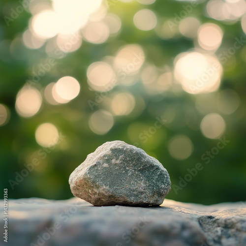 rock with bokeh background 