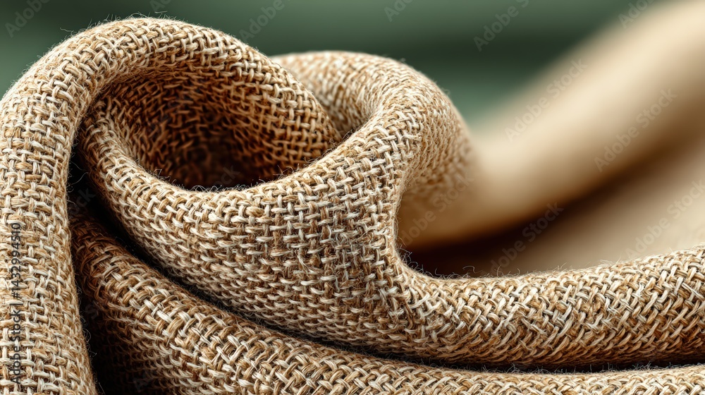 Fototapeta premium Close-Up of Brown Wool Woven Fabric and Natural Textile Material