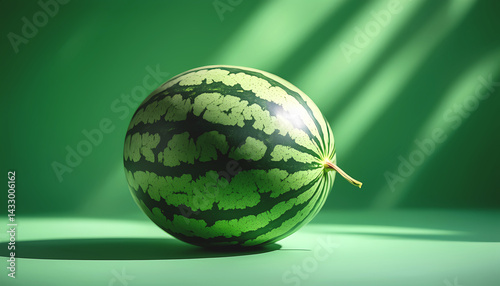 Watermelon on the green background