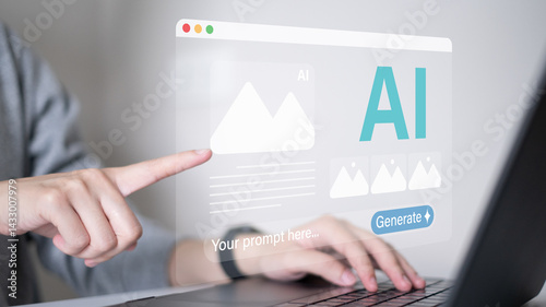 Artificial intelligence image graphic generate software digital technology prompt tool design concept application assistant content