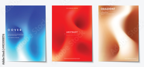 Modern abstract gradient blurred background set for cover poster banner brochure and card design. Vector illustration.