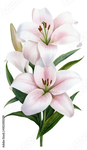 The blooming of elegant lilies