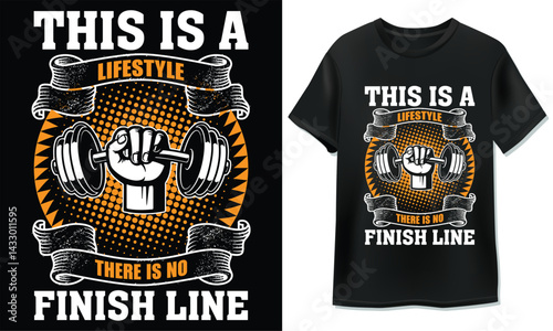 Bold Gym Typography T-Shirt Design