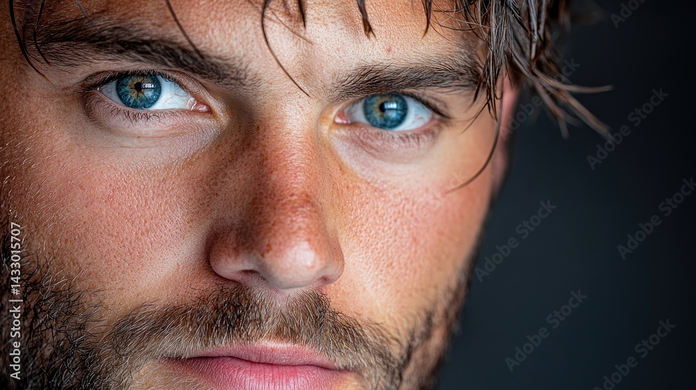 112. A strong, confident gaze of a man under harsh lighting 112. A strong, confident gaze of a man under harsh lighting