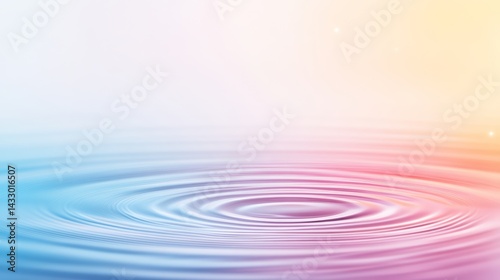 Colorful Water Ripples in Gradient Pastel Light with Calm Abstract Reflection and Soft Waves